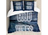Abakuhaus Riposo Copripiumino, Parole Su Assi Di Legno, Antiacaro, Adatto A Chi Soffre Di Allergie, Con Federe, 155 Cm X 220 Cm - 80 X 80 Cm, Blu Scuro Bianco