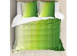 Abakuhaus Copripiumino Salvia, Strisce Colorate Sfumate Digitali, Antiacaro, Adatto A Chi Soffre Di Allergie, Con Federe, 200 Cm X 200 Cm - 80 X 80 Cm, Verde Chiaro, Verde Chiaro, Bianco