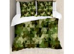 Abakuhaus Copripiumino Salvia, Motivo Mimetico Astratto, Antiacaro, Adatto A Chi Soffre Di Allergie, Con Federe, 200 Cm X 200 Cm - 80 X 80 Cm, Verde