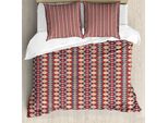Abakuhaus Copripiumino Ikat, Motivi Indigeni, Antiacaro, Adatto A Chi Soffre Di Allergie, Con Federe, 200 Cm X 200 Cm - 80 X 80 Cm, Arancione Vermiglio Seafoam