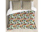 Abakuhaus Copripiumino Astratto, Suft Hawaii Tropical, Antiacaro, Adatto A Chi Soffre Di Allergie, Con Federe, 200 Cm X 200 Cm - 80 X 80 Cm, Multicolore