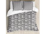 Abakuhaus Copripiumino Astratto, Motivo A Parete In Pietra, Antiacaro, Adatto A Chi Soffre Di Allergie, Con Federe, 200 Cm X 200 Cm - 80 X 80 Cm, Grigio Chiaro