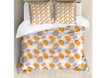 Abakuhaus Copripiumino Astratto, Motivi Primaverili Elaborati, Antiacaro, Adatto A Chi Soffre Di Allergie, Con Federe, 155 Cm X 220 Cm - 80 X 80 Cm, Arancione Malva Beige