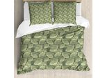 Abakuhaus Copripiumino Astratto, Linea Foglie Autunnali Arte, Antiacaro Adatto A Chi Soffre Di Allergie Con Federe, 200 Cm X 200 Cm - 80 X 80 Cm, Verde Reseda Verde Chiaro