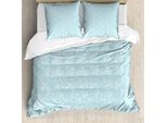 Abakuhaus Copripiumino Astratto, Linee Ondulate, Antiacaro, Adatto A Chi Soffre Di Allergie, Con Federe, 155 Cm X 220 Cm - 80 X 80 Cm, Azzurro Bianco