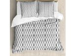 Abakuhaus Copripiumino Astratto, Linee Monocromatiche A Pois, Antiacaro, Adatto A Chi Soffre Di Allergie, Con Federe, 200 Cm X 200 Cm - 80 X 80 Cm, Bianco E Nero