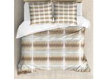 Abakuhaus Copripiumino Astratto, Cultura, Antiacaro, Adatto A Chi Soffre Di Allergie, Con Federe, 155 Cm X 220 Cm - 80 X 80 Cm, Beige, Marrone, Bianco