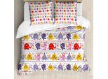 Abakuhaus Copripiumino Elefante, Elefanti Danzanti Floreali, Antiacaro, Adatto A Chi Soffre Di Allergie, Con Federe, 155 Cm X 220 Cm - 80 X 80 Cm, Multicolore
