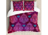 Abakuhaus Copripiumino Grunge, Motivo Viola Naturale, Antiacaro, Adatto A Chi Soffre Di Allergie, Con Federe, 155 Cm X 220 Cm - 80 X 80 Cm, Multicolore