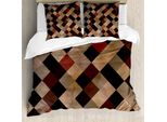 Abakuhaus Copripiumino Grunge, Griglia Color Marrone Antico, Antiacaro, Adatto A Chi Soffre Di Allergie, Con Federe, 155 Cm X 220 Cm - 80 X 80 Cm, Multicolore