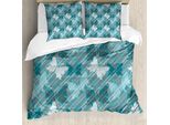 Abakuhaus Copripiumino Grunge, Butterfly Spring Saison, Antiacaro, Adatto A Chi Soffre Di Allergie, Con Federe, 155 Cm X 220 Cm - 80 X 80 Cm, Pale Blue Teal Grey