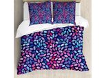 Abakuhaus Copripiumino Grunge, Macchie Ovali Acquerellate, Antiacaro, Adatto A Chi Soffre Di Allergie, Con Federe, 155 Cm X 220 Cm - 80 X 80 Cm, Viola Blu Multicolore