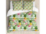 Abakuhaus Copripiumino Con Motivi Fruttati, Piante Tropicali Botany, Antiacaro, Adatto A Chi Soffre Di Allergie, Con Federe, 155 Cm X 220 Cm - 80 X 80 Cm, Multicolore