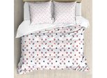 Abakuhaus Usa Copripiumino, Quarter Di Juli Squares, Antiacaro, Adatto A Chi Soffre Di Allergie, Con Federe, 155 Cm X 220 Cm - 80 X 80 Cm, Indaco Rosso Bianco