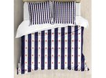 Abakuhaus Usa Copripiumino, Famous Tag Degli Stati Uniti, Antiacaro, Adatto A Chi Soffre Di Allergie, Con Federe, 155 Cm X 220 Cm - 80 X 80 Cm, Indaco Rosso Bianco