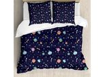 Abakuhaus Copripiumino, Alien-Planeten Asteroid, Antiacaro, Adatto A Chi Soffre Di Allergie, Con Federe, 200 Cm X 200 Cm - 80 X 80 Cm, Multicolore
