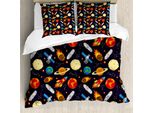 Abakuhaus Copripiumino, Tema Universe Earth, Antiacaro, Adatto A Chi Soffre Di Allergie, Con Federe, 155 Cm X 220 Cm - 80 X 80 Cm, Multicolore
