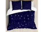 Abakuhaus Copripiumino, Notte Skyline Con Stelle, Antiacaro Adatto A Chi Soffre Di Allergie Con Federe, 200 Cm X 200 Cm - 80 X 80 Cm, Viola Bianco