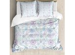 Abakuhaus Copripiumino Invernale, Fiocchi Di Neve Pastello Joyful, Antiacaro, Adatto A Chi Soffre Di Allergie, Con Federe, 200 Cm X 200 Cm - 80 X 80 Cm, Blu, Verde, Lavanda