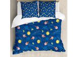Abakuhaus Set Copripiumino Per Letti Matrimoniali, Piccolo Disegno Animato Rocket, Antiacaro, Adatto A Chi Soffre Di Allergie, Con Federe, Multicolore
