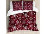 Abakuhaus Copripiumino Invernale, Fiocchi Colorati, Antiacaro, Adatto A Chi Soffre Di Allergie, Con Federe, 155 Cm X 220 Cm - 80 X 80 Cm, Marrone Bianco Multicolore