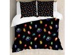 Abakuhaus Copripiumino, Aliens In Love Happy, Antiacaro, Adatto A Chi Soffre Di Allergie, Con Federe, 200 Cm X 200 Cm - 80 X 80 Cm, Multicolore