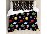 Abakuhaus Copripiumino, Cosmos Con Sole E Pianeti, Antiacaro, Adatto A Chi Soffre Di Allergie, Con Federe, 155 Cm X 220 Cm - 80 X 80 Cm, Multicolore