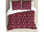 Abakuhaus Copripiumino Invernale, Pallina Di Natale, Antiacaro, Adatto A Chi Soffre Di Allergie, Con Federe, 155 Cm X 220 Cm - 80 X 80 Cm, Arancione Chiaro, Rose Essiccate