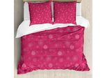 Copripiumino Invernale Abakuhaus, Sanfte Schnee Feminine, Antiacaro, Adatto A Chi Soffre Di Allergie, Con Federe, 155 Cm X 220 Cm - 80 X 80 Cm, Rosa, Bianco,
