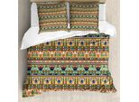 Abakuhaus Copripiumino Egiziano, Lily Scarab, Antiacaro, Adatto A Chi Soffre Di Allergie, Con Federe, 200 Cm X 200 Cm - 80 X 80 Cm, Multicolore