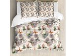Abakuhaus Copripiumino Farfalla, Animali Dai Colori Tenui, Antiacaro, Adatto A Chi Soffre Di Allergie, Con Federe, 155 Cm X 220 Cm - 80 X 80 Cm, Multicolore