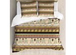 Abakuhaus Copripiumino Egiziano, Abstract Indigenous, Antiacaro, Adatto A Chi Soffre Di Allergie, Con Federe, 155 Cm X 220 Cm - 80 X 80 Cm, Multicolore