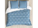 Abakuhaus Copripiumino Geometrico, Motivo Medievale, Antiacaro, Adatto A Chi Soffre Di Allergie, Con Federe, 200 Cm X 200 Cm - 80 X 80 Cm, Blu Ardesia-Crema