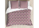 Abakuhaus Copripiumino Geometrico, Motivi Floreali Orientali, Antiacaro, Adatto A Chi Soffre Di Allergie, Con Federe, 200 Cm X 200 Cm - 80 X 80 Cm, Arancione Pallido, Malva, Corallo