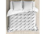 Abakuhaus Copripiumino Geometrico, Finitura Classica, Antiacaro, Adatto A Chi Soffre Di Allergie, Con Federe, 155 Cm X 220 Cm - 80 X 80 Cm, Grigio Beige