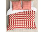 Abakuhaus Set Copripiumino Geometrico Per Letti Matrimoniali, Pois Vivaci, Antiacaro, Adatto A Chi Soffre Di Allergie, Con Federe, Giallo Chiaro E Rosso