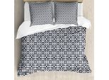 Abakuhaus Copripiumino Geometrico, Quadrati Scuri A Vortice, Antiacaro, Adatto A Chi Soffre Di Allergie, Con Federe, 155 Cm X 220 Cm - 80 X 80 Cm, Grigio Antracite Bianco