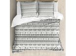 Abakuhaus Copripiumino Geometrico, Ispirazione Azteca, Antiacaro, Adatto A Chi Soffre Di Allergie, Con Federe, 155 Cm X 220 Cm - 80 X 80 Cm, Grigio Antracite Bianco