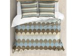 Abakuhaus Copripiumino Geometrico, Onde Semicircolari, Antiacaro, Adatto A Chi Soffre Di Allergie, Con Federe, 200 Cm X 200 Cm - 80 X 80 Cm, Multicolore