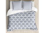 Abakuhaus Copripiumino Geometrico, Motivo Kikko Asian, Antiacaro, Adatto A Chi Soffre Di Allergie, Con Federe, 155 Cm X 220 Cm - 80 X 80 Cm, Grigio Bianco