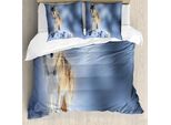 Abakuhaus Copripiumino Wolf, Carnivore Canine Nella Neve, Antiacaro, Adatto A Chi Soffre Di Allergie, Con Federe, 200 Cm X 200 Cm - 80 X 80 Cm, Multicolore