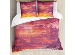 Abakuhaus Copripiumino Himmel, Sunset Tempo Nuvoloso, Antiacaro, Adatto A Chi Soffre Di Allergie, Con Federe, 155 Cm X 220 Cm - 80 X 80 Cm, Coral Arancione Rosa Essiccato