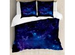 Abakuhaus Copripiumino Himmel, Illustrazione Galaxy, Antiacaro, Adatto A Chi Soffre Di Allergie, Con Federe, 155 Cm X 220 Cm - 80 X 80 Cm, Viola E Grigio Antracite