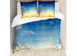 Abakuhaus Copripiumino Himmel, Raggi Di Sole All'orizzonte, Antiacaro, Adatto A Chi Soffre Di Allergie, Con Federe, 200 Cm X 200 Cm - 80 X 80 Cm, Blu Giallo