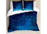Abakuhaus Copripiumino Himmel, Notte Con Luna E Stelle, Antiacaro, Adatto A Chi Soffre Di Allergie, Con Federe, 200 Cm X 200 Cm - 80 X 80 Cm, Blu Scuro