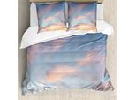 Abakuhaus Copripiumino Himmel, Nuvole Tramonto, Antiacaro, Adatto A Chi Soffre Di Allergie, Con Federe, 155 Cm X 220 Cm - 80 X 80 Cm, Pale Blue Yellow Peach