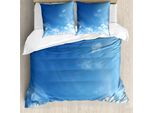 Abakuhaus Copripiumino Himmel, Inspirierend Sun Rays, Antiacaro, Adatto A Chi Soffre Di Allergie, Con Federe, 155 Cm X 220 Cm - 80 X 80 Cm, Blu E Bianco