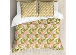 Abakuhaus Copripiumino Asiatico, Foglie Esotiche Farfalla, Antiacaro Adatto A Chi Soffre Di Allergie Con Federe, 155 Cm X 220 Cm - 80 X 80 Cm, Verde Oliva Chiaro