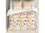 Abakuhaus Copripiumino Fungo, Stile Cartone Animato Toadstool, Antiacaro, Adatto A Chi Soffre Di Allergie, Con Federe, 200 Cm X 200 Cm - 80 X 80 Cm, Multicolore