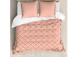 Abakuhaus Copripiumino Asiatico, Motivo A Semicerchi, Antiacaro, Adatto A Chi Soffre Di Allergie, Con Federe, 155 Cm X 220 Cm - 80 X 80 Cm, Arancione E Bianco